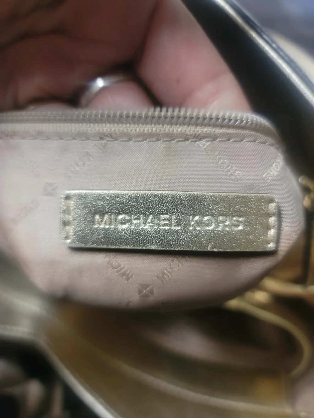 Michael Kors Gold Tote Bag with Chain Handles